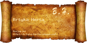 Brtyka Herta névjegykártya